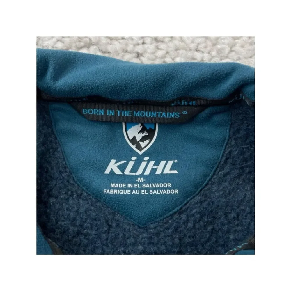 Kuhl Alpaca Fleece Zip Jacket Blue Thumbholes Women Medium